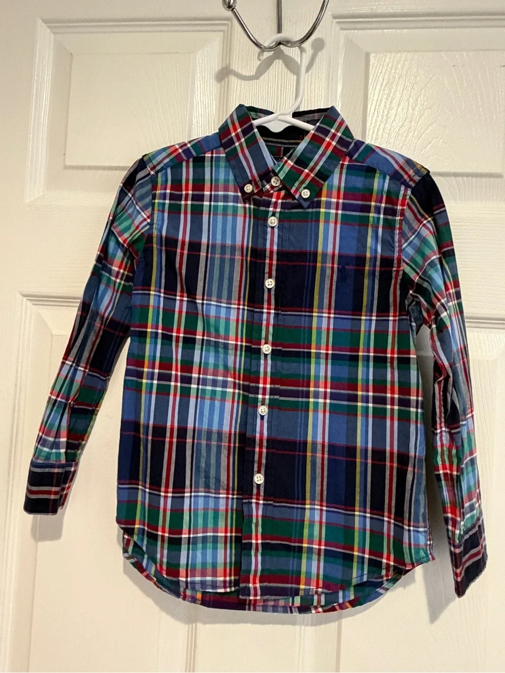 Ralph Lauren Boys 4/4T Multicolor Plaid Natural Stretch Cotton Button Down